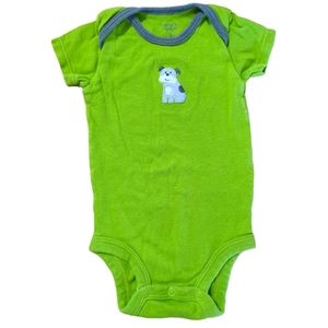🍁2/$7🍁 CARTER'S Green Puppy Dog Graphic Onesie